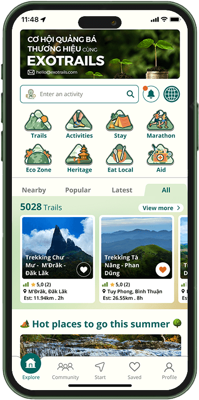 Giao diện ứng dụng ExoTrails trên điện thoại