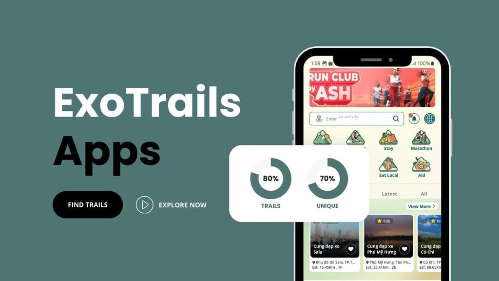 Tính năng tìm kiếm cung đường và địa điểm du lịch khám phá trên ứng dụng ExoTrails